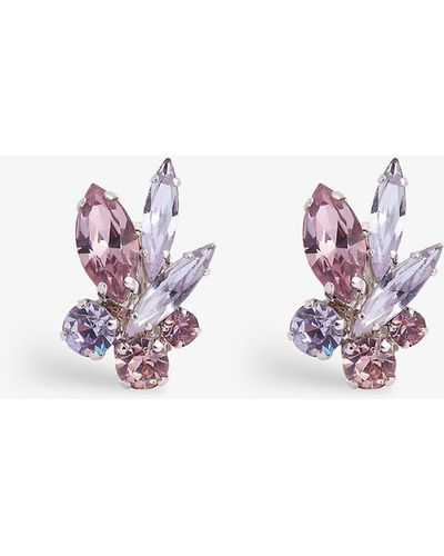Susan Caplan Pre-loved G.sherman Swarovski Crystal Clip-on Earrings - Purple