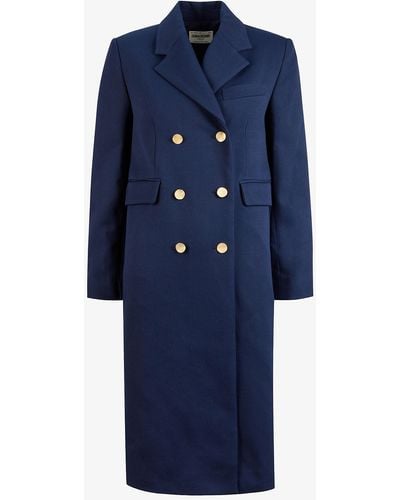 Zadig & Voltaire Maestro Double-breasted Wool-blend Coat - Blue