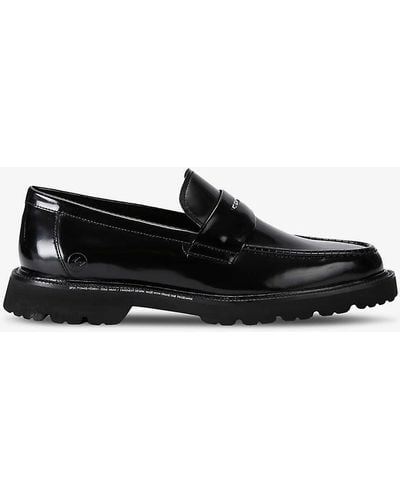 Cole Haan X Fragment Textured Leather Penny Loafers - Black