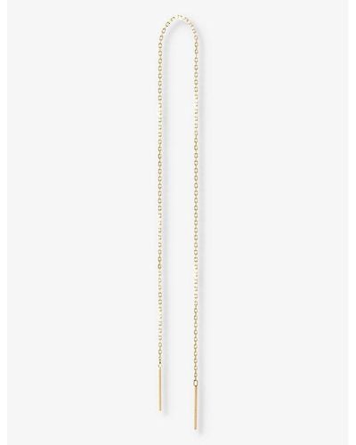 The Alkemistry Long Chain Threader 18ct Yellow-gold Single Earring - White