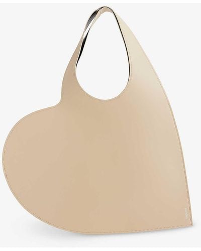 Coperni Heart Leather Shoulder Bag - Natural