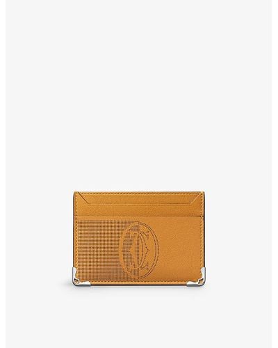 Cartier Must De Perforated-logo Leather Card Holder - White