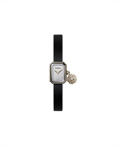 Chanel H6362 Première Extrait De Camélia 18ct Yellow-gold, Titanium, Diamond And Velvet-strap Quartz Watch - White
