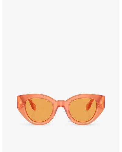 Burberry Be4390 Meadow Cat-eye Acetate Sunglasses - Orange