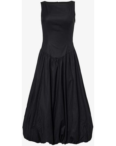 Reformation Elvira Sleeveless Stretch-organic Cotton Maxi Dress - Black