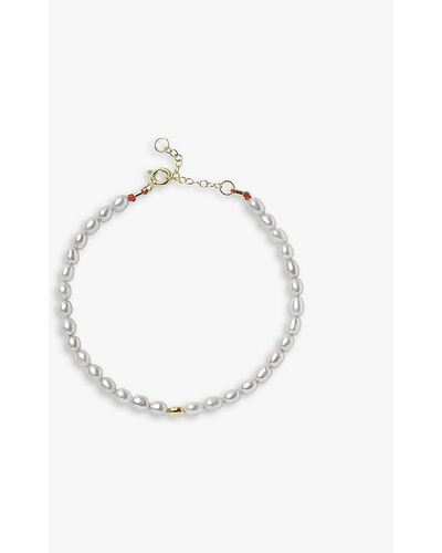 The Alkemistry 18ct Yellow-gold And Pearl Beaded Anklet - Metallic