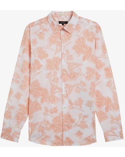 Ted Baker Tello Floral-print Jersey Shirt - Pink