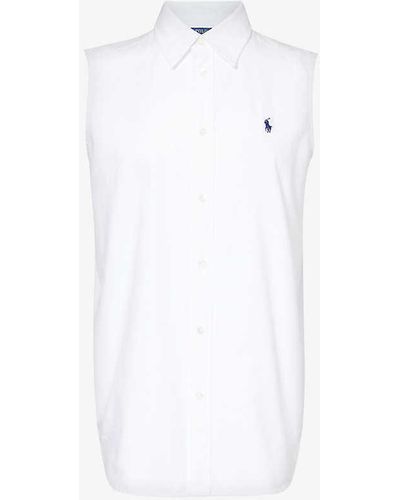 Polo Ralph Lauren Logo-embroidered Cotton-poplin Shirt - White