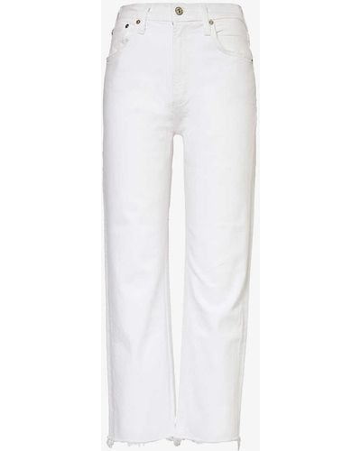 Citizens of Humanity Daphne Straight-leg High-rise Stretch-organic Denim Jeans - White