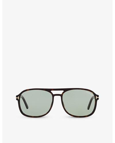 Tom Ford Tr001630 Rosco Square-frame Cr39 Sunglasses - Black