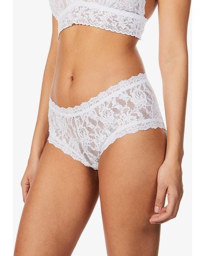 Hanky Panky Signature Mid-rise Stretch-lace Brief - Blue