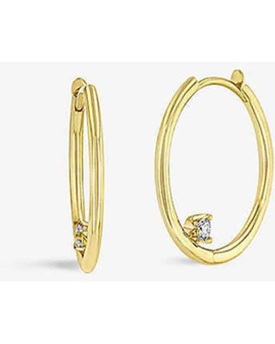 The Alkemistry Zoe Chicco 14ct Yellow-gold And 0.06ct Diamond Medium Hoop Earring - Natural