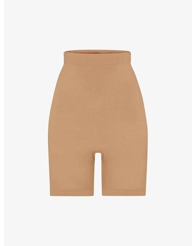 Skims Sculpt Fitted Stretch-woven Shorts X - Natural