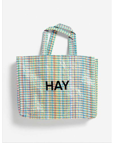 Hay Check Medium Shopper Bag - Blue
