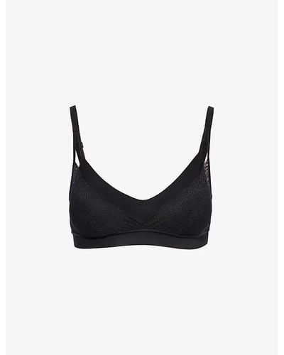 Chantelle Soft Stretch Lace-overlay Padded Stretch-woven Bralette - Black