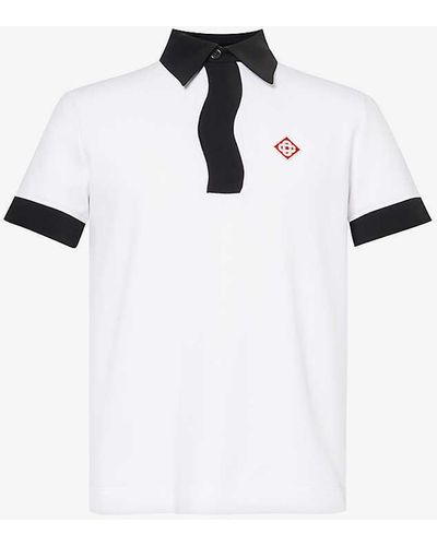 Casablancabrand Memphis Stretch-woven Blend Polo Shirt - White