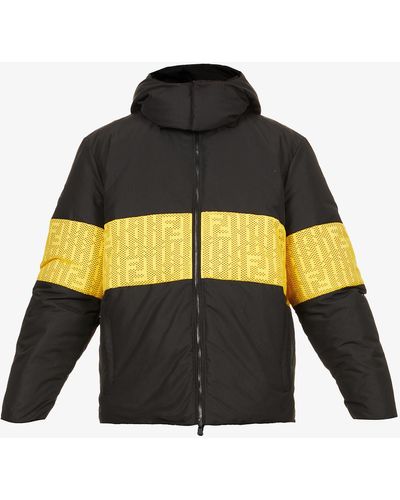 Fendi Rain Logo-print Shell-down Hooded Jacket - Black