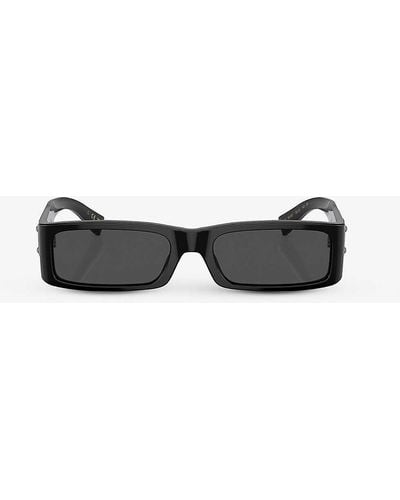 Dolce & Gabbana 0dg4444 Rectangle-frame Acetate Sunglasses - Black