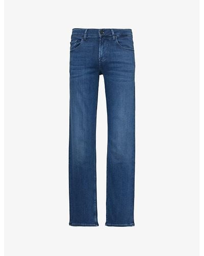7 For All Mankind Standard Luxe Performance Regular-fit Straight-leg Stretch Denim-blend Jeans - Blue