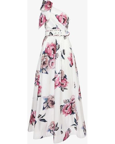 Rebecca Vallance Aveline Floral-pattern Woven Gown - White