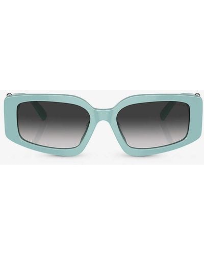 Tiffany & Co. Tf4208u Steve Mcqueen Rectangle-frame Acetate Sunglasses - Green