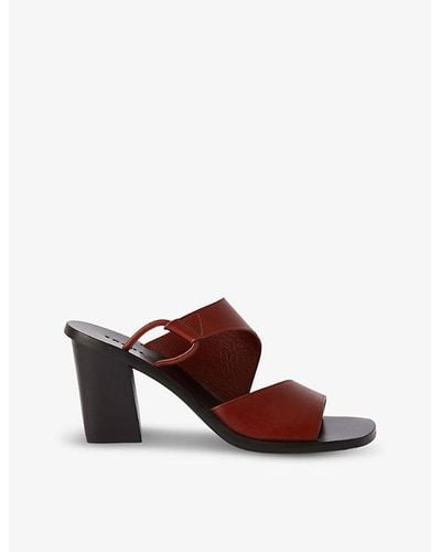 Soeur Astree Double-strap Heeled Leather Sandals - Brown