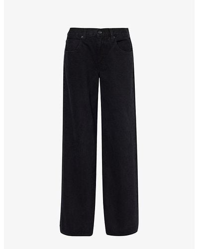 SLVRLAKE Denim Mica Wide-leg Mid-rise Jeans - Black
