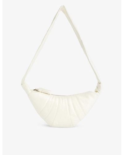 Lemaire Croissant Small Leather Cross-body Bag - White