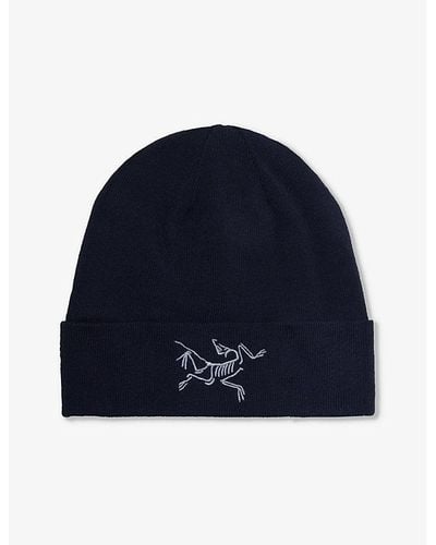 Arc'teryx Bird-embroidered Logo-tab Stretch-woven Blend Beanie - Blue