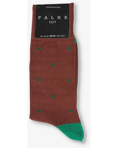FALKE Dot-patterned Cotton-blend Socks - Red