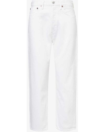 Agolde 90's Straight-leg Mid-rise Cropped Organic-denim Jeans - White