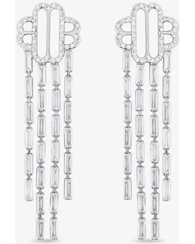 Maje Clover Silver-tone Brass Drop Earrings - Metallic