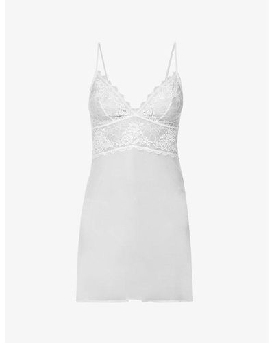 Wacoal Lace Perfection Stretch-lace And Mesh Chemise X - White