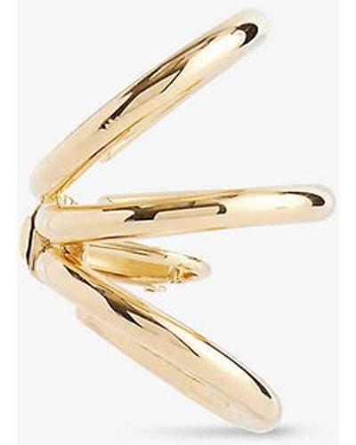 Alaïa Multi-ring Small Brass Earring - White