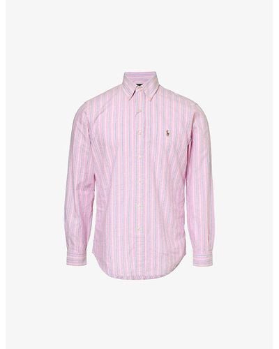 Polo Ralph Lauren Logo-embroidered Cotton-oxford Shirt X - Pink