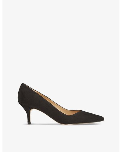 LK Bennett Farah Asymmetric Heeled Suede Court Shoes - Black