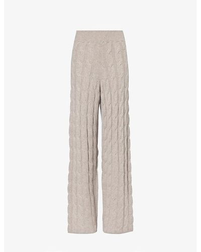 LeKasha Trevise Relaxed-fit Organic-cashmere Knitted Trouser - Natural