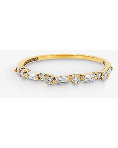 Suzanne Kalan Half-band 18ct Yellow Gold, 0.17ct Baguette And 0.14ct Round-cut Diamond Eternity Ring - White