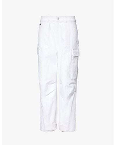 Alexander McQueen Military Straight-leg Mid-rise Stretch-denim Jeans - White
