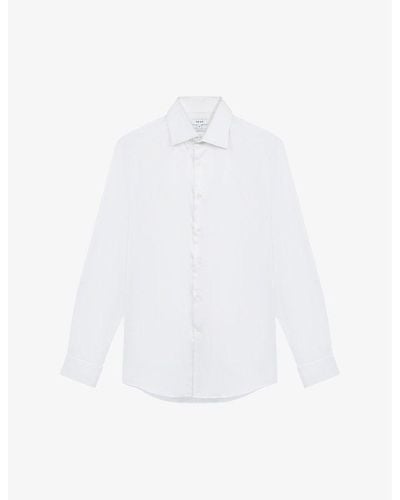Reiss Frontier Slim-fit Stretch-cotton Shirt - White