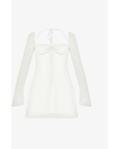 House Of Cb Babydoll Crepe Mini Dress - White