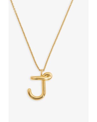 Missoma Curly Initial 18ct Yellow -plated Vermeil Recycled Sterling-silver Pendant Necklace - Metallic
