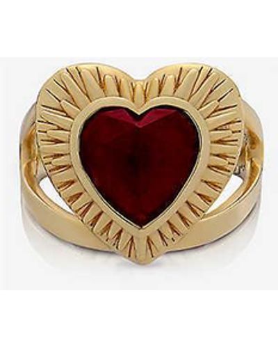 Rachel Jackson Heart 22ct -plated Sterling-silver And Garnet Ring - Multicolour