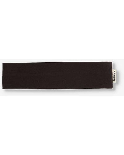 ADANOLA Brand-embroidered Stretch-cotton Headband - Black