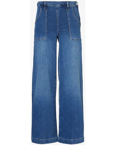 FRAME Francoise Wide-leg Stretch-denim Jeans - Blue