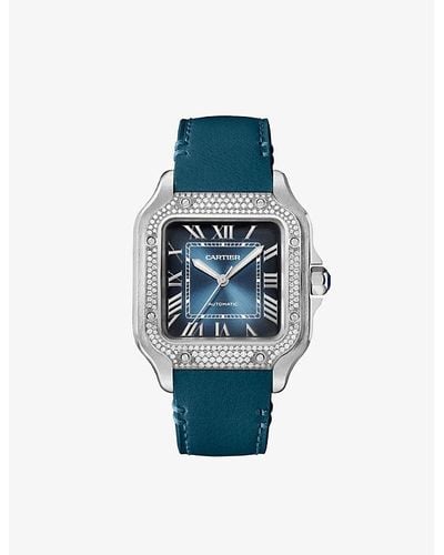Cartier Santos De Mechanical Watch - Blue