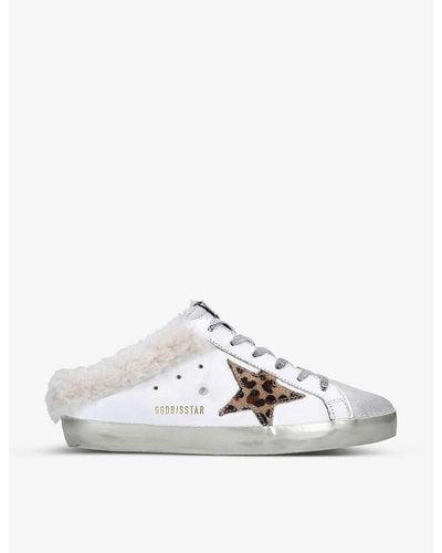 Golden Goose Superstar Sabot 81811 Leather And Shearling Trainers - White