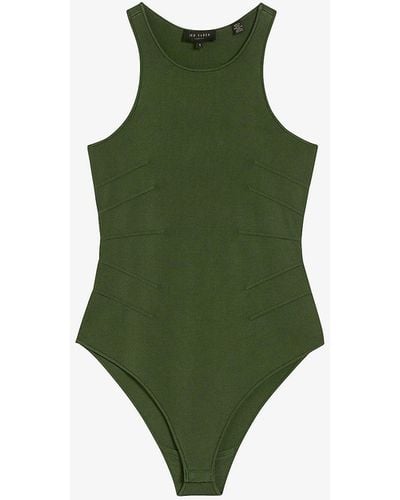 Ted Baker Alesi Ribbed Stretch-woven Body - Green