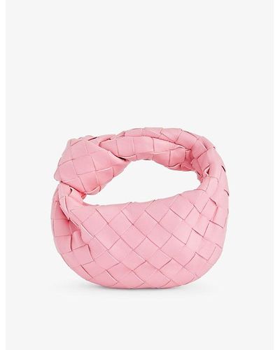 Bottega Veneta Candy Jodie Intrecciato-weave Leather Top-handle Bag - Pink
