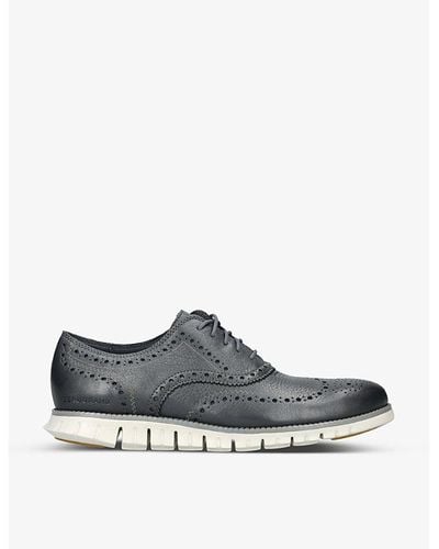 Cole Haan Zerogrand Chunky-sole Leather Oxford Shoes - Grey